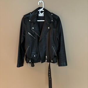 Genuine Leather Moto Jacket- Aritzia